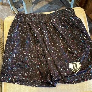 Baseball Life 101 Black Speckled Youth Athletic Shorts